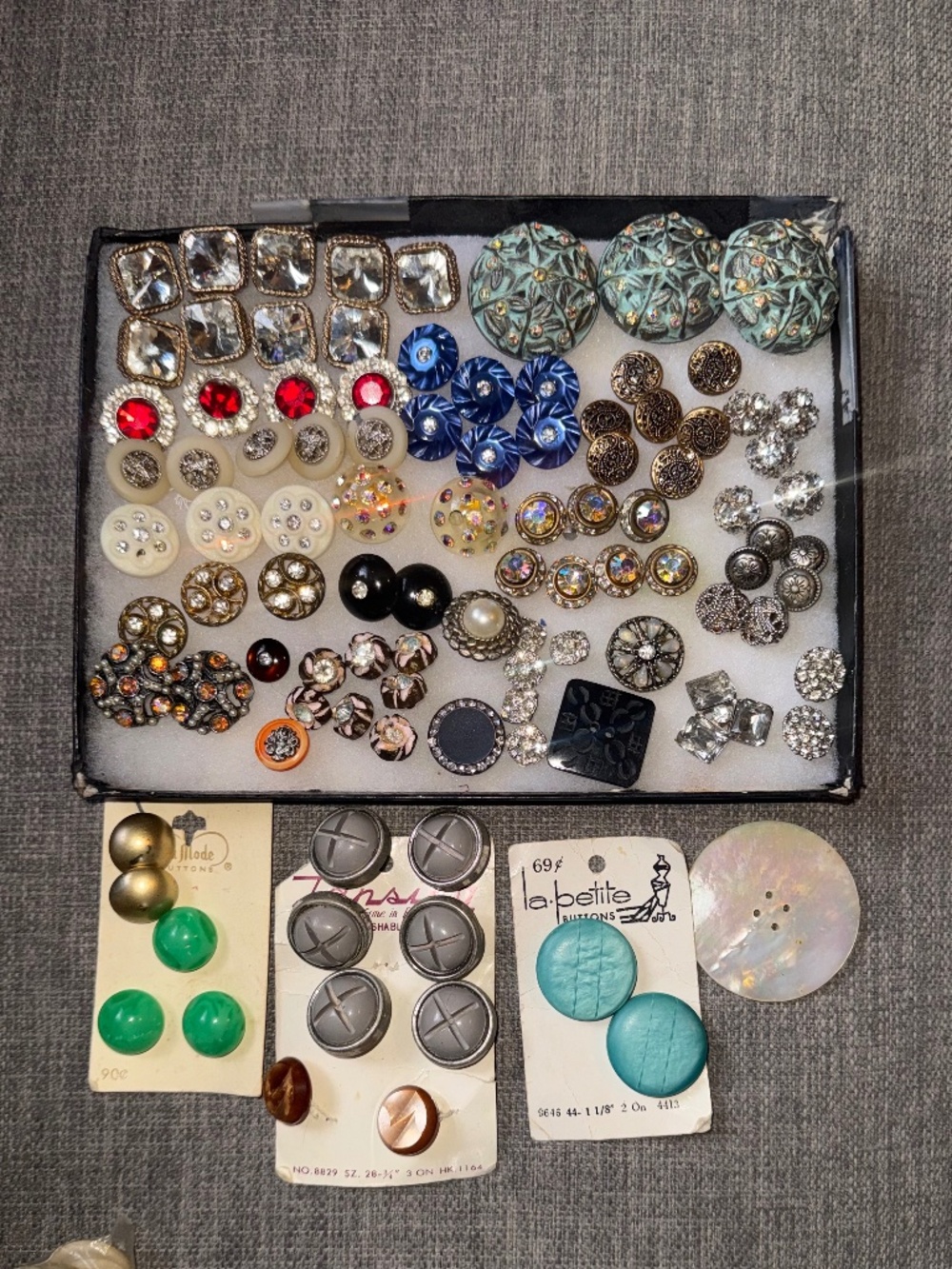 A collection of vintage buttons